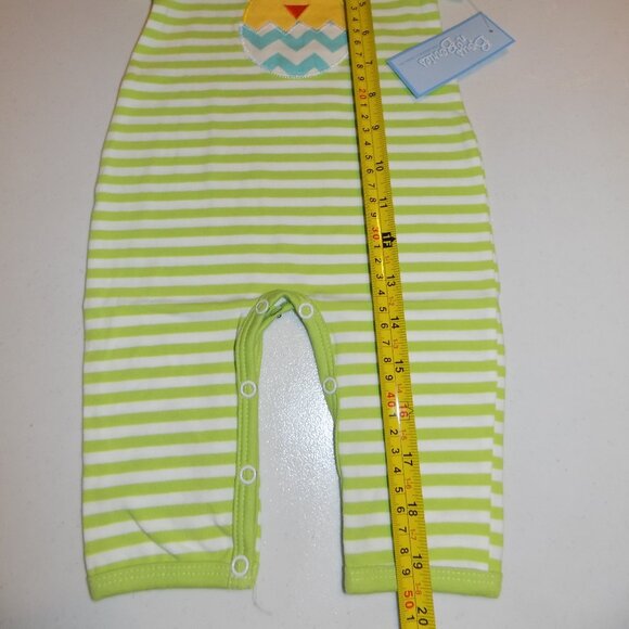 BOYS N BERRIES Green Striped Knit Romper Easter Spring Chick Egg Sz 3-6M NWT - Picture 6 of 6